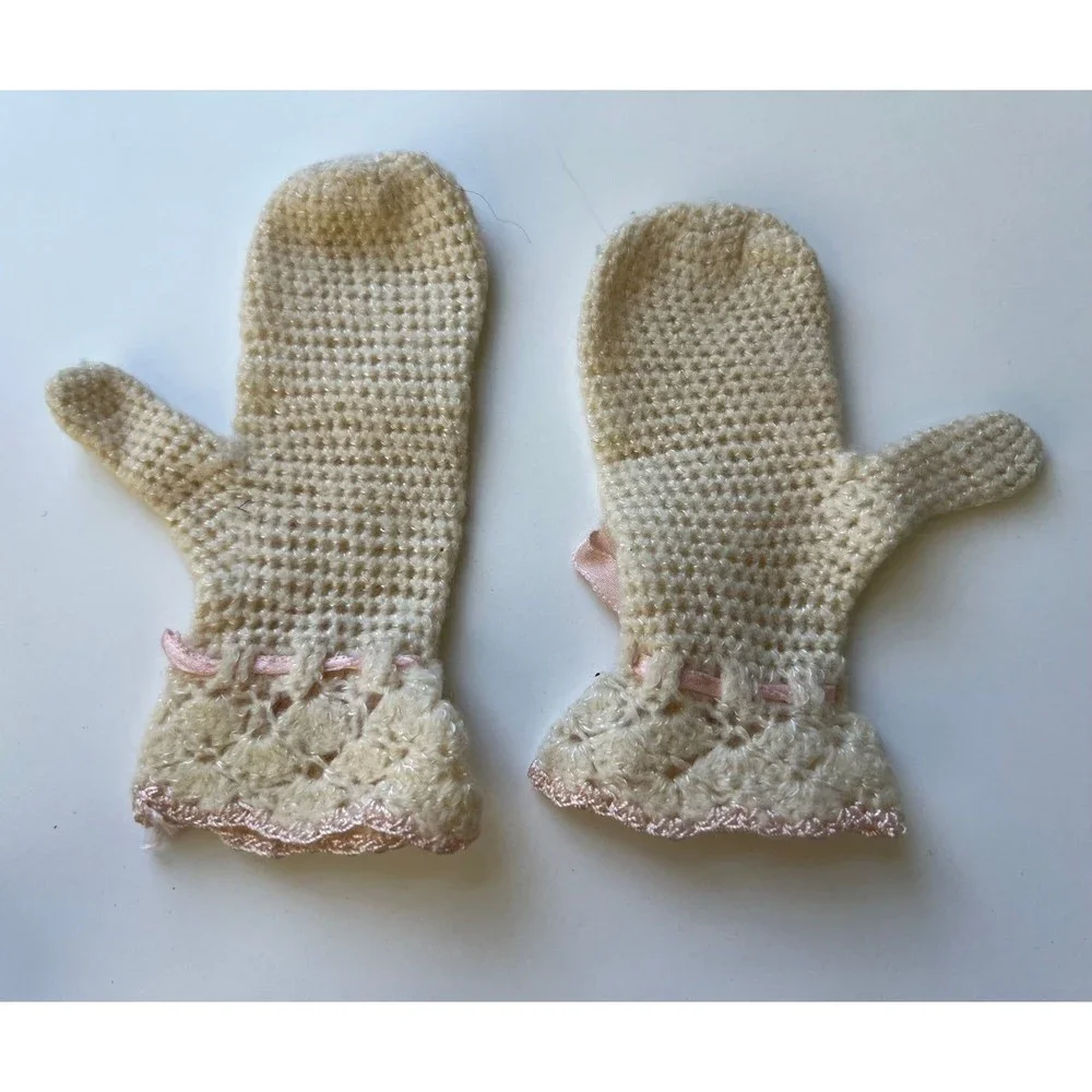 Infant Baby Newborn Shoes & 1yr Old Mittens Photography Photo Prop Doll Clothes